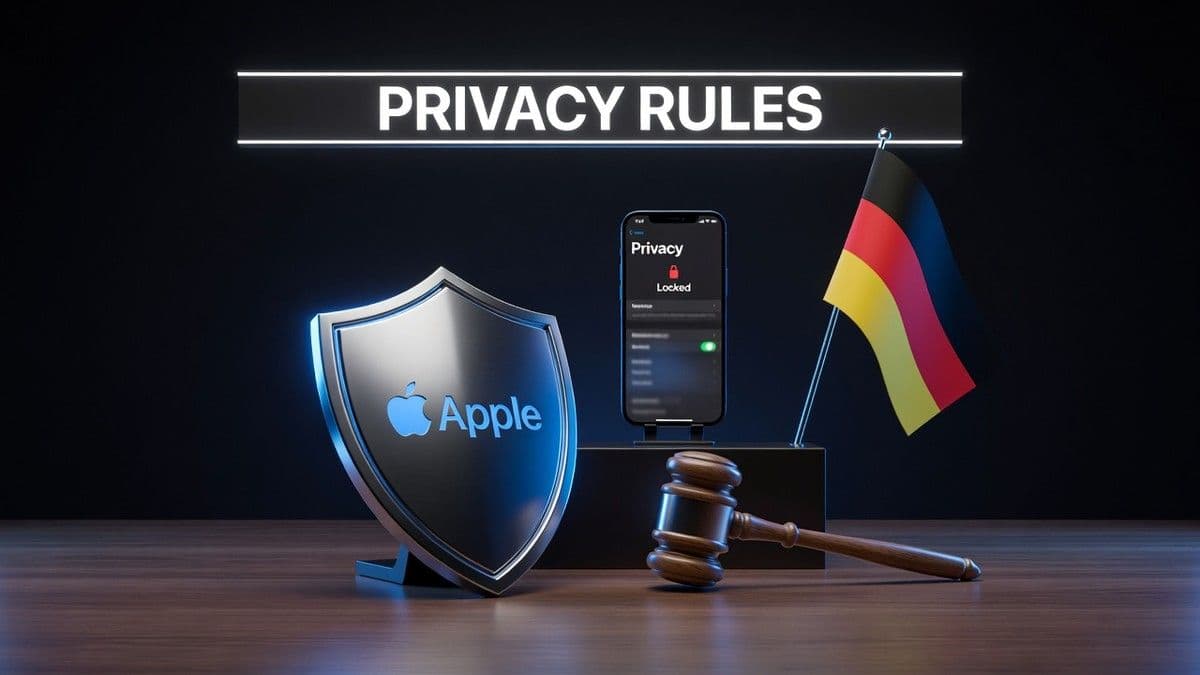 Illustration of Apple device with data consent prompts