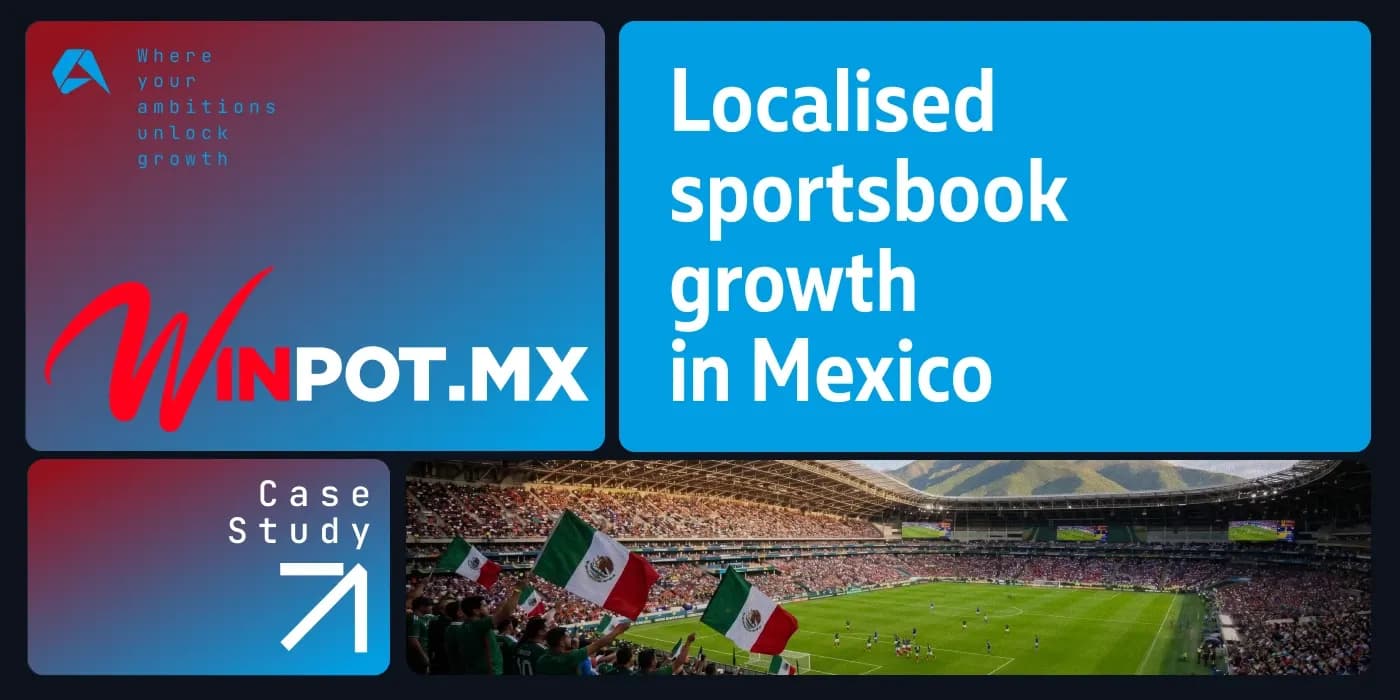 Winpot and Altenar team members reviewing sportsbook dashboards and trading data on computer screens, highlighting localised content for the Mexican market