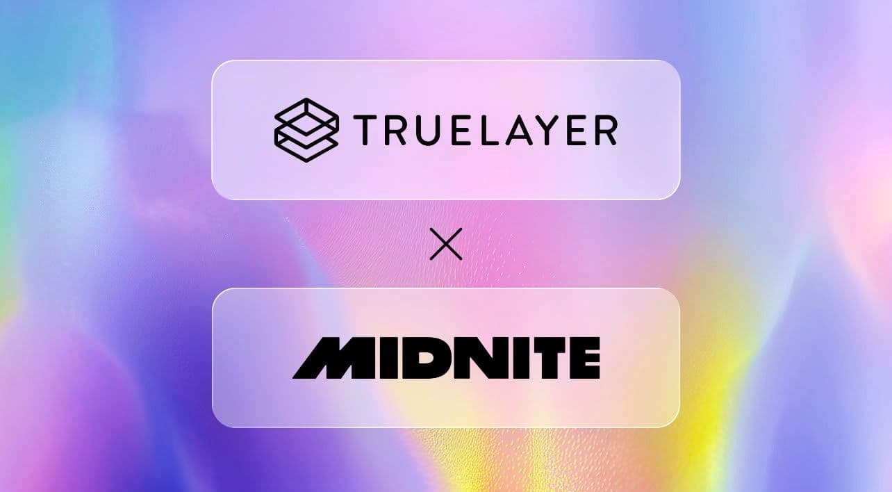 Two smartphones displaying a payment confirmation screen and the Midnite logo, symbolising bank account integration