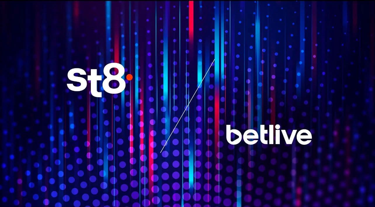 Hands shaking in front of a digital casino interface, symbolising St8 and betlive partnership in Georgia