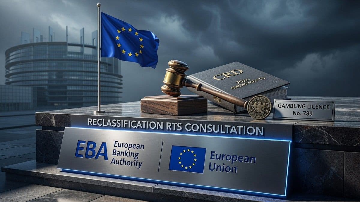 Documento digital con el logotipo de la Autoridad Bancaria Europea y cifras clave resaltadas sobre el umbral de activos