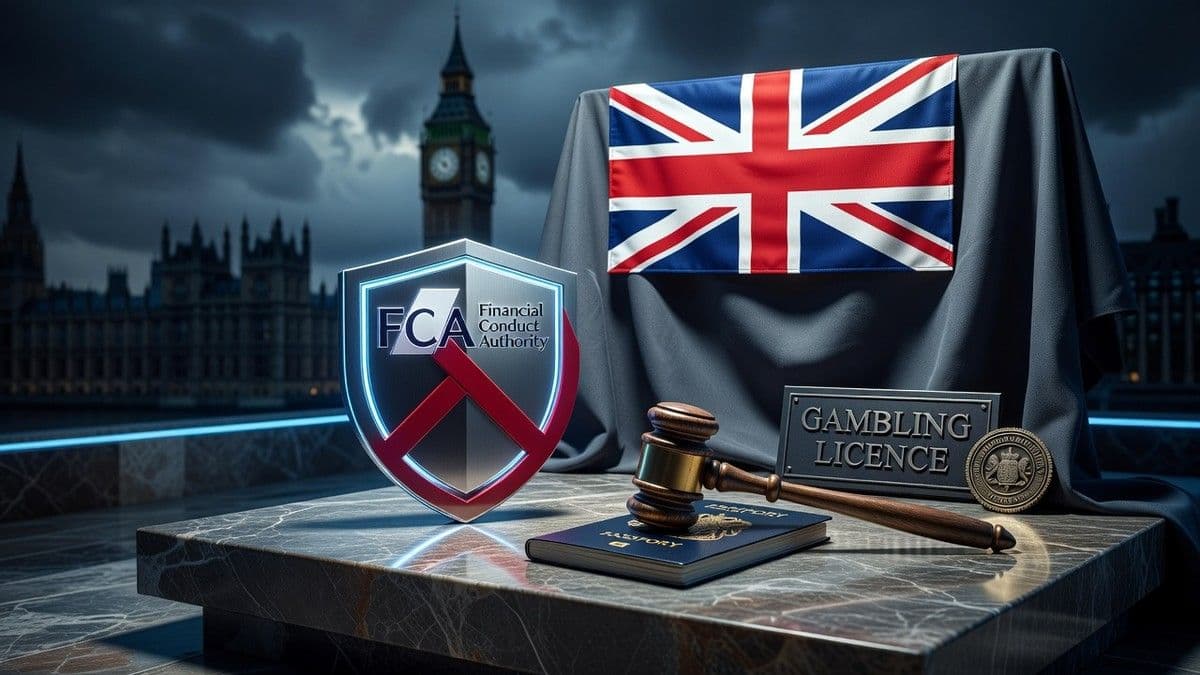 FCA offices with official documents and a financial calculator on funds in British pounds