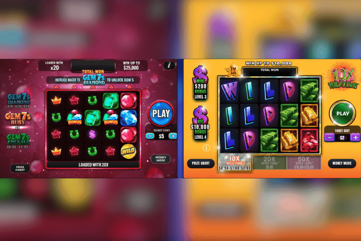 A digital instant lottery game interface on a computer and mobile device with Michigan branding