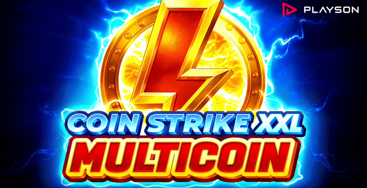 Editorial image of Coin Strike XXL Multicoin slot game with MULTICOIN and jackpot symbols on reels