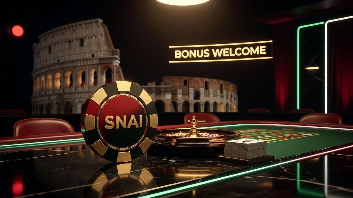Captura editorial de la interfaz del casino SNAI con métodos de prelievo y categorías de juego en pantalla