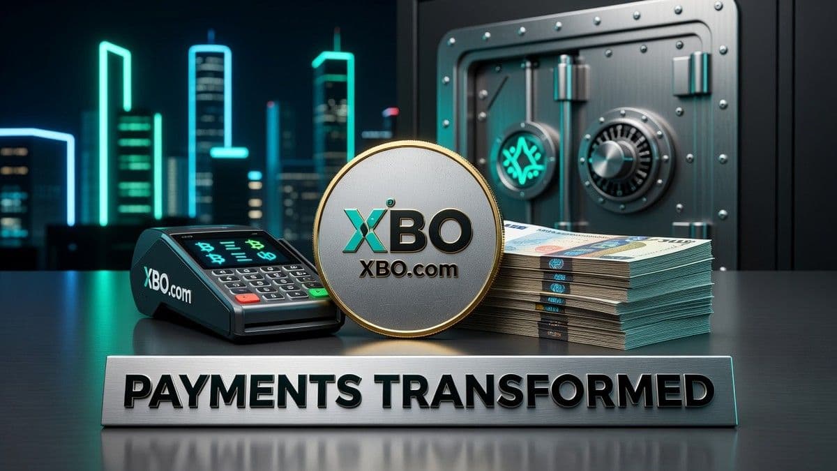 XBO.com representatives demonstrating crypto payment solutions at an exhibition booth at SBC Summit 2026
