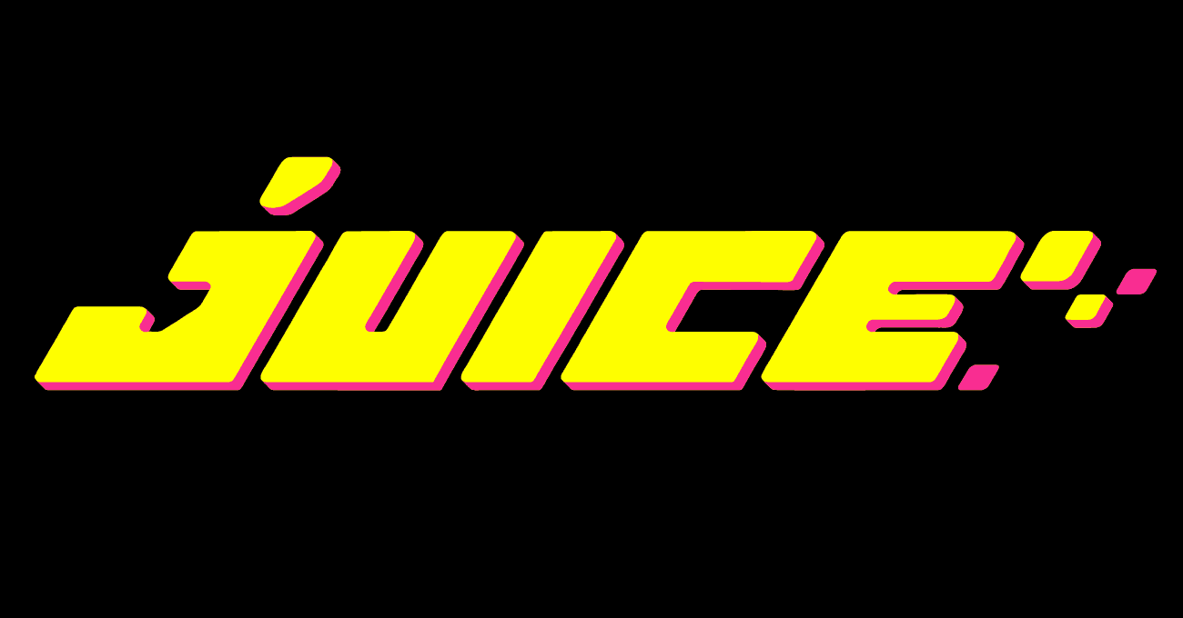 Juice B2B iGaming supplier logo with five studio brands and digital game tiles displayed globally