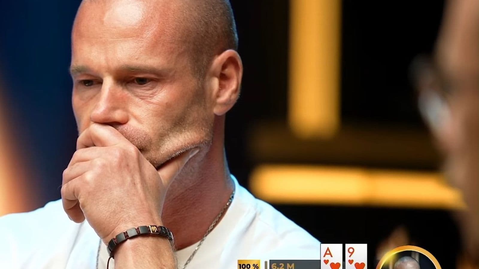 Ossi Ketola and Patrik Antonius seated heads-up at Triton Poker Jeju, chips stacked for $20 million buy-in