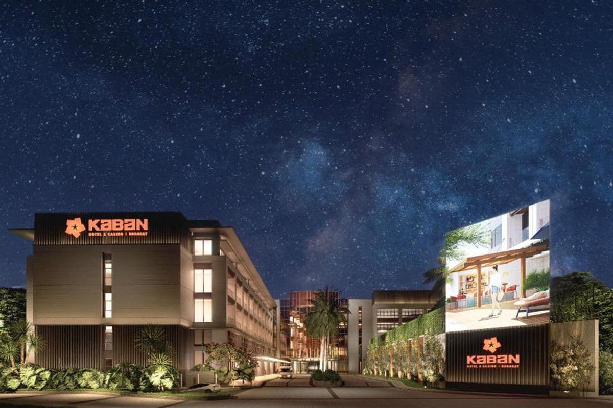 KABAN Hotel and Casino Boracay at Station 0, a modern six-storey building with casino and leisure amenities in a tropical setting