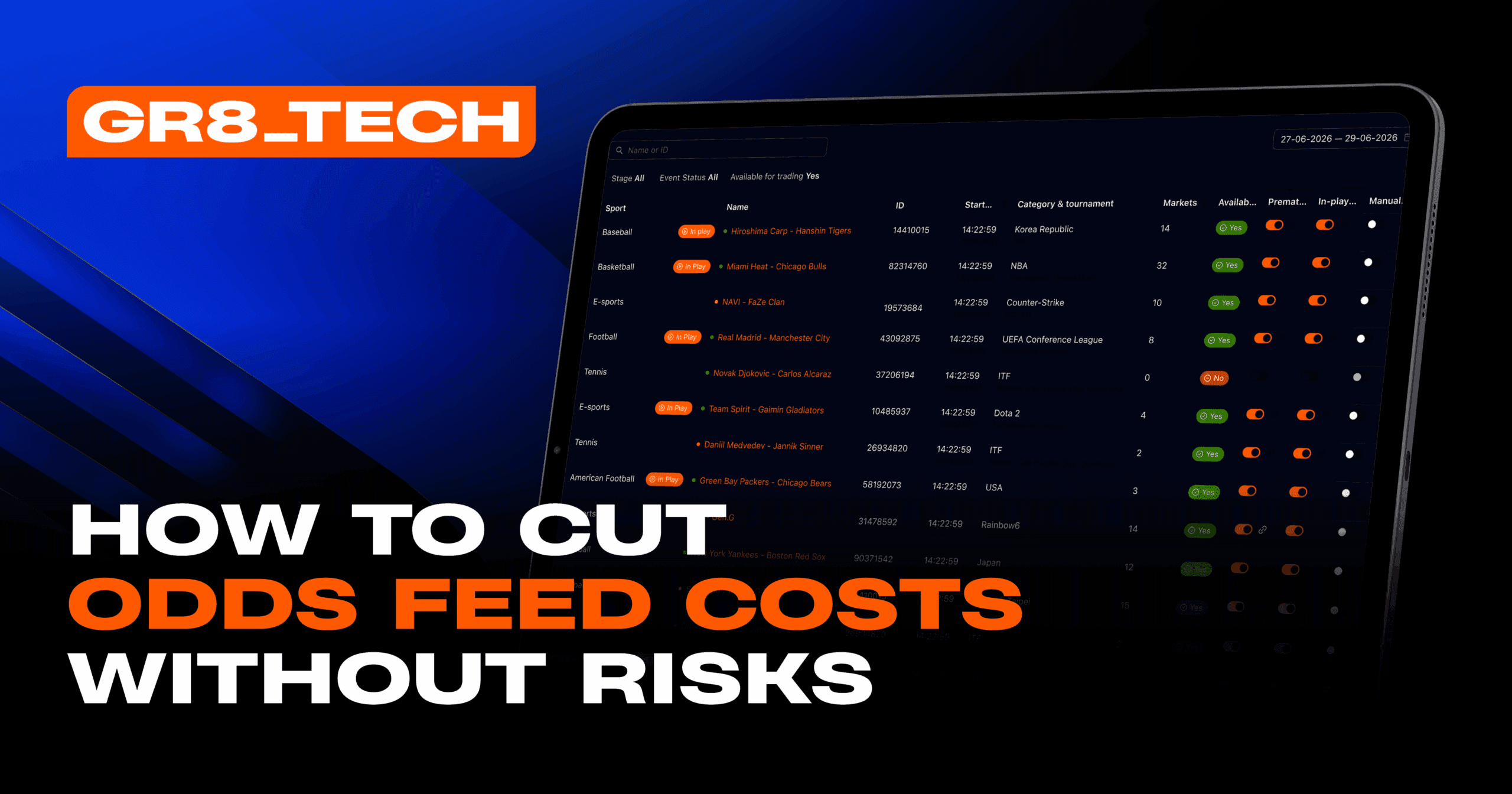 Sportsbook trading screens and data feeds visualised as live odds and risk management dashboards