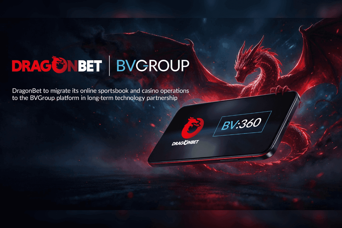 DragonBet and BVGroup logo montage with a digital platform migration visual for a sportsbook and casino site