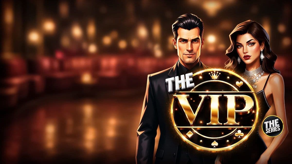 Betsoft THE VIP slot game interface with duel multiplier and collect feature highlighted on a premium backdrop