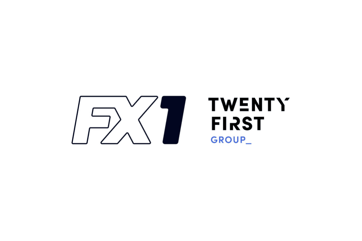 Logos de FX1 y Twenty First Group unidos sobre siluetas de combates de boxeo, señalando una asociación de apuestas impulsada por datos.