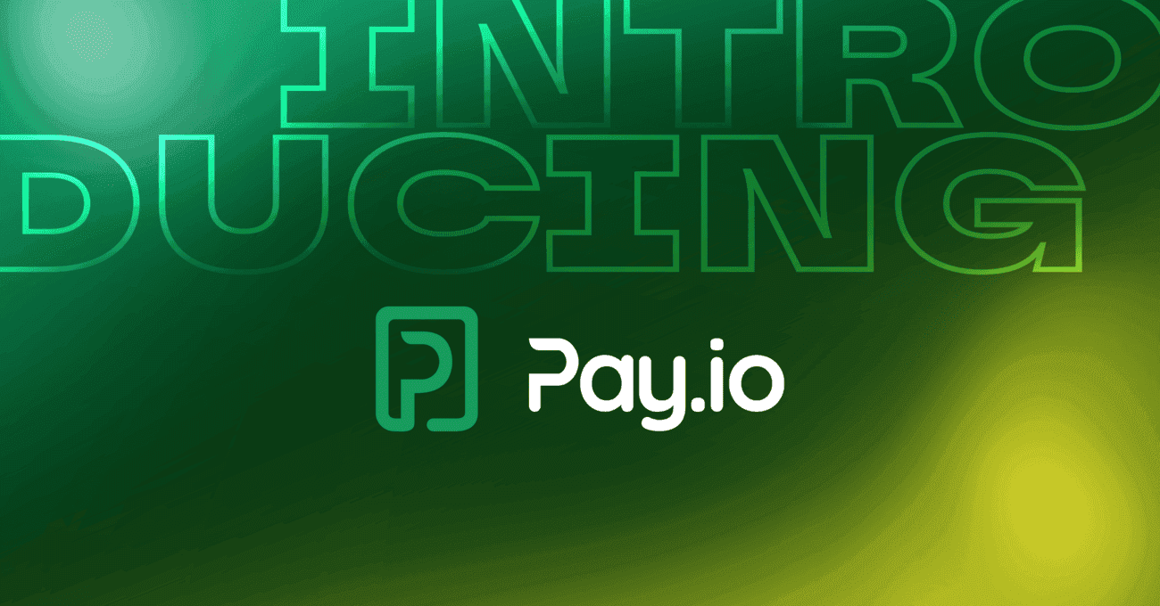 Ilustración de la interfaz de Pay.io y elementos de pagos blockchain para operadores B2B de iGaming