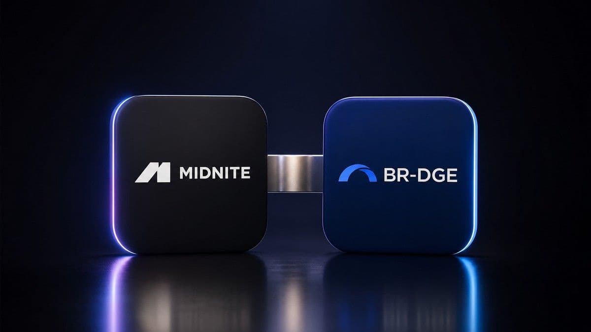 Midnite and BR-DGE logos connected by a digital payments network, symbolising integrated payment solutions