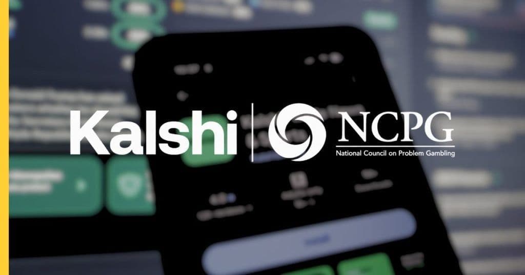 Controversia de NCPG y Kalshi: declaración de prensa y logotipos que representan mercados de predicciones y apoyo al juego problemático