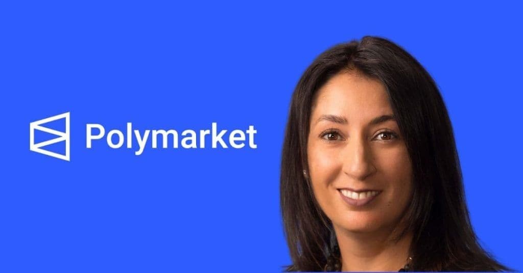 Retrato profesional de Lisa Mantil anunciado por Polymarket junto a iconos de liquidez e infraestructura de mercado