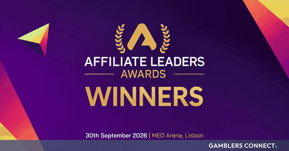Stage at the MEO Arena in Lisbon during the presentation of the Affiliate Leaders Awards 2026 with attendees and trophies