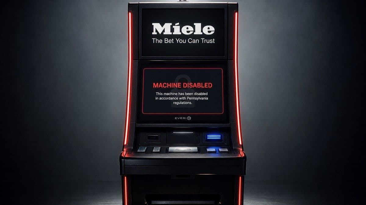 Pennsylvania Skill machines deactivated inside a bar, with a regulatory warning sign in the background
