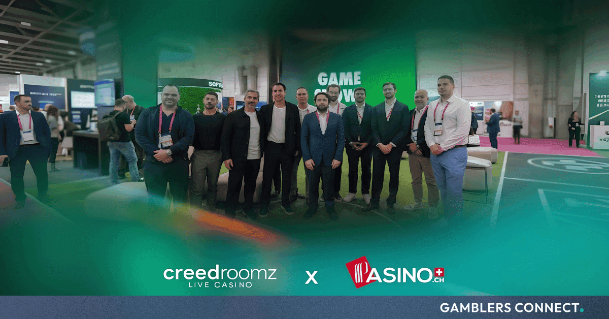 Logo de PASINO.ch y CreedRoomz anunciando mesas de casino en vivo para jugadores suizos
