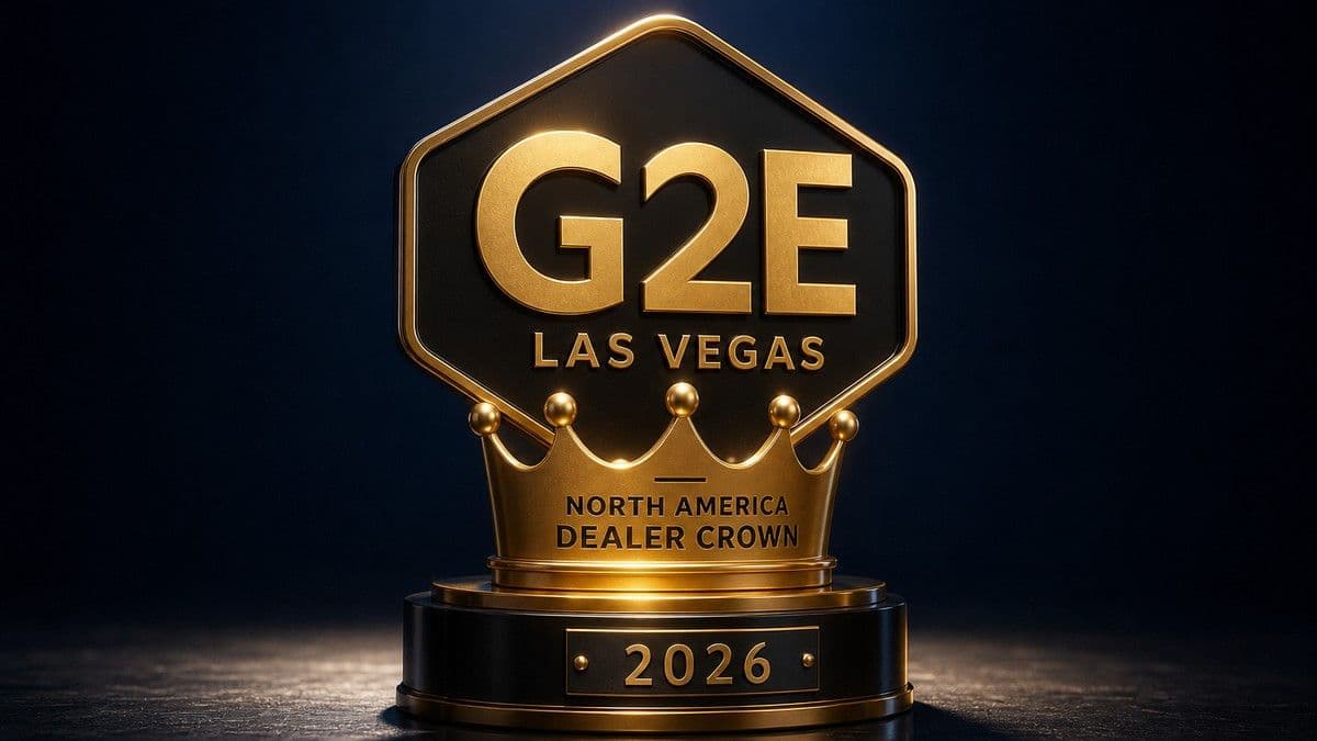 Escena del cierre de G2E 2026 en Las Vegas con expositores y la premiación del torneo de dealers