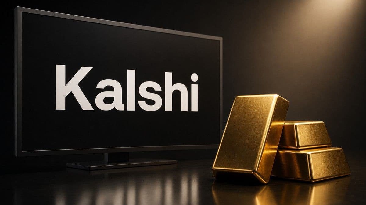 Graphical depiction of trading volume and fees highlighting Kalshi's 15-minute gold markets outperforming Ether in September