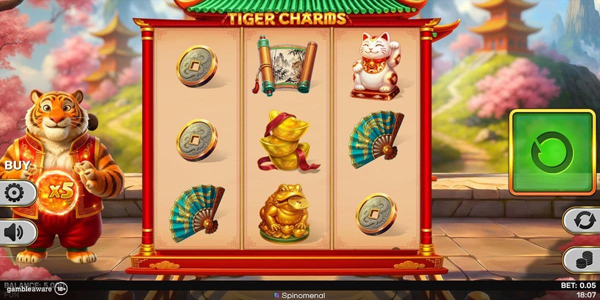 Spinomenal launches Tiger Charms 3x3 slot with respins and full‑grid multipliers