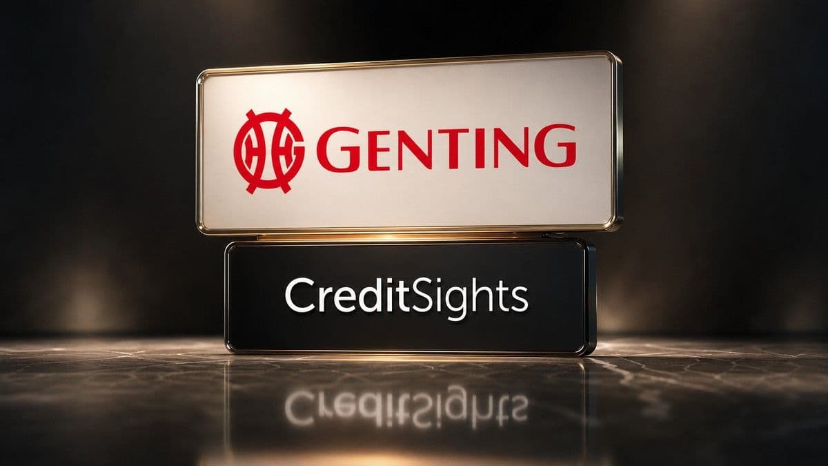 Genting Bhd corporate tower with financial figures and Miami coastline in overlay, signalling asset-sale options