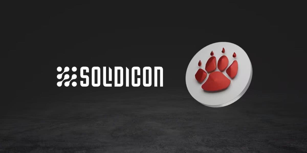 QTech and Solidicon logos with mobile game thumbnails representing crash, mines and virtual titles over a world map highlighting Africa and Latin America