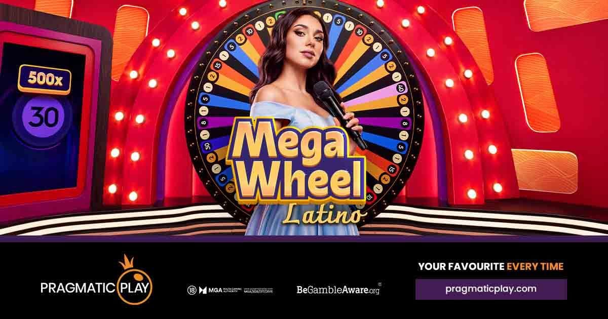 Studio shot of a live wheel game show produced in Colombia with Spanish-language presenters on set