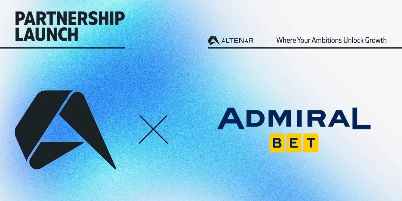 Interfaz de sportsbook en pantalla con logotipos de Altenar, Greentube y Admiral Bet representando el lanzamiento en España