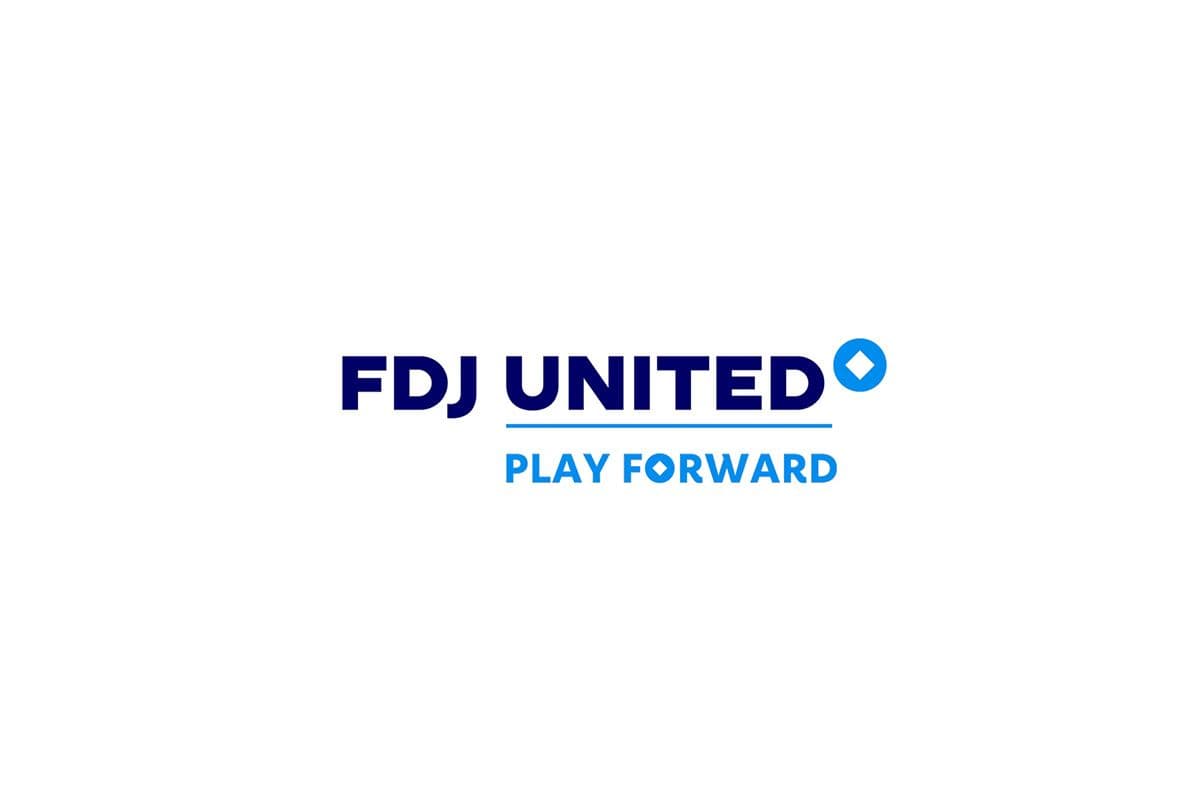 FDJ UNITED annual results briefing document with financial figures and strategic roadmap pages visible