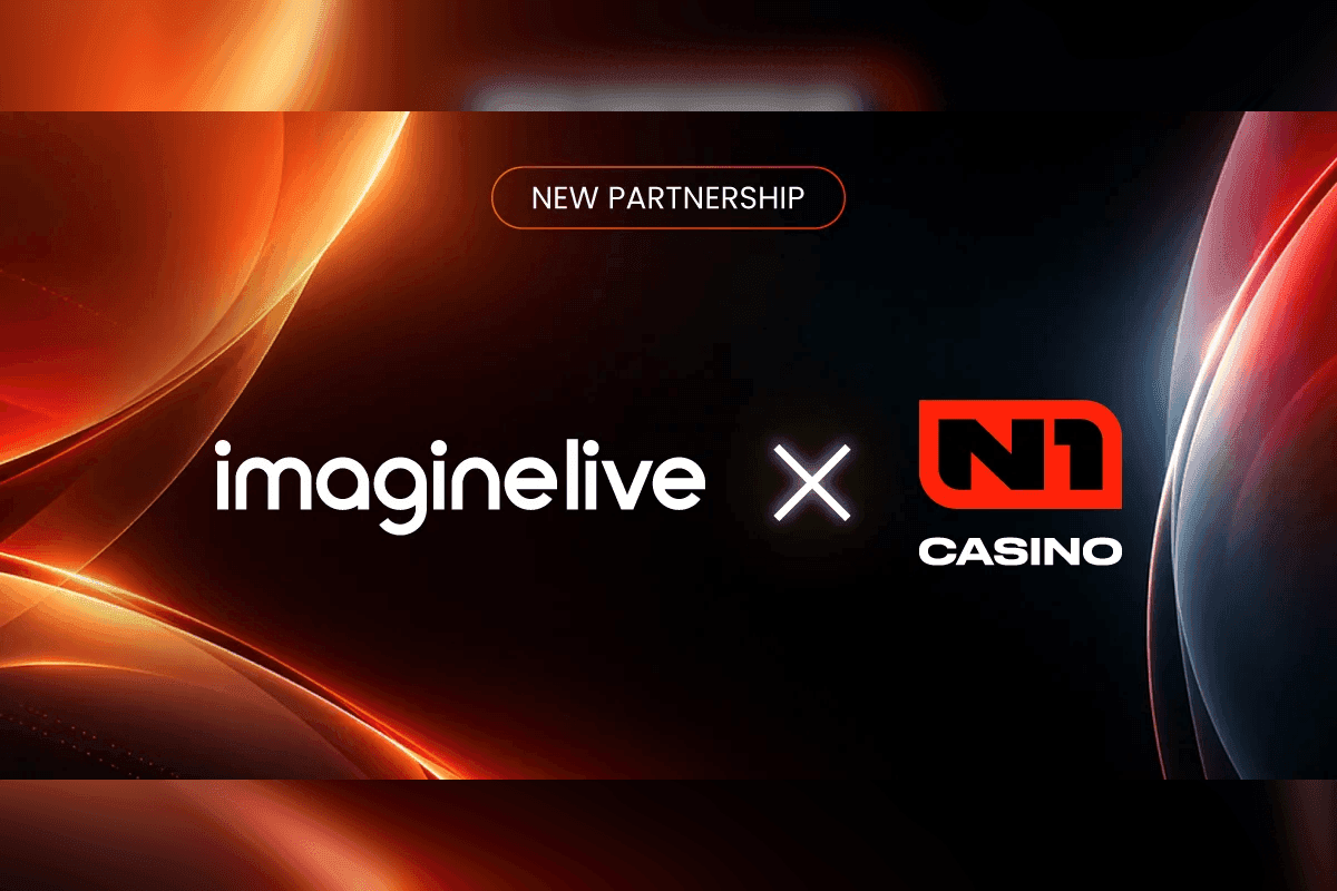 Imagine Live and N1 Casino logos with a live dealer table in the background representing a Greek market launch