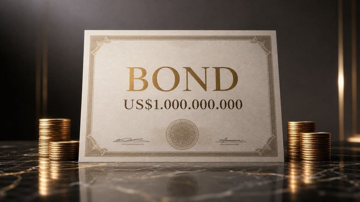Close-up of financial documents and bond certificates representing a US$1.0bn notes issuance for a Macau casino operator