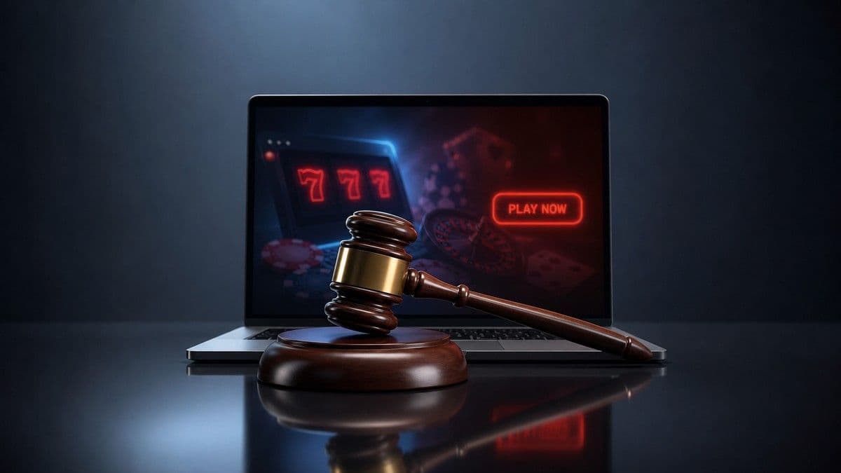Pantalla con resultado de búsqueda que muestra un anuncio de apuestas y el texto self-exclusion bookies