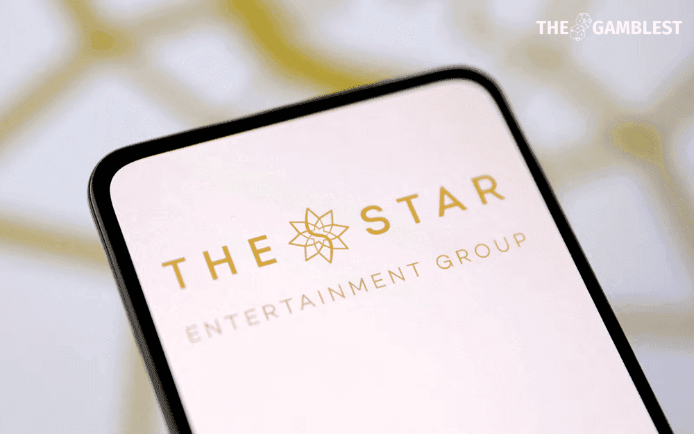 Court gavel beside The Star Entertainment logo and AUSTRAC documents indicating an AML ruling
