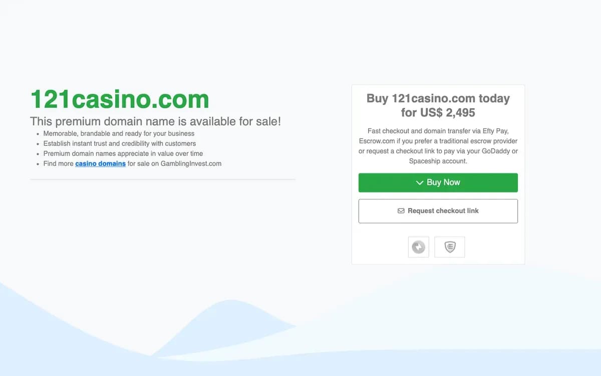 121 Casino website screenshot