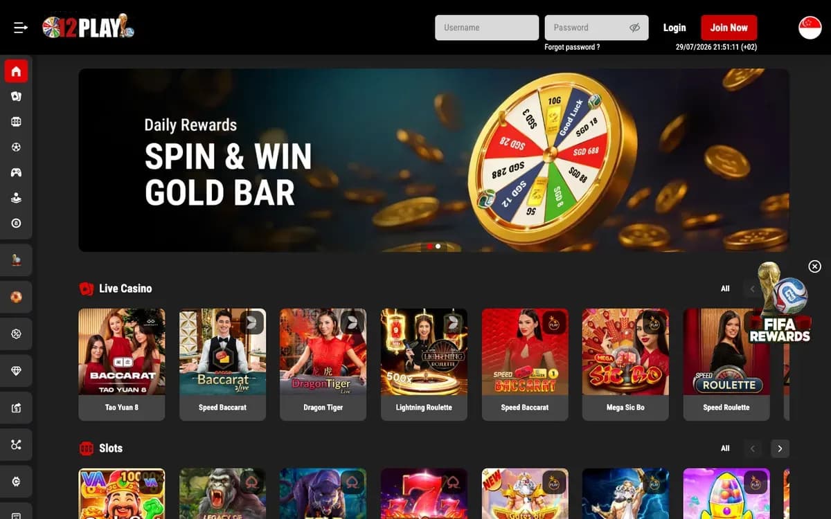 12Play Casino website screenshot