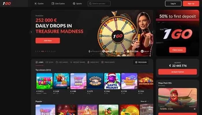 1Go Casino website screenshot