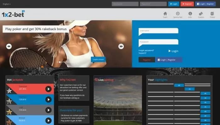 1x2-bet Casino website screenshot