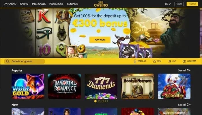 24kCasino website screenshot