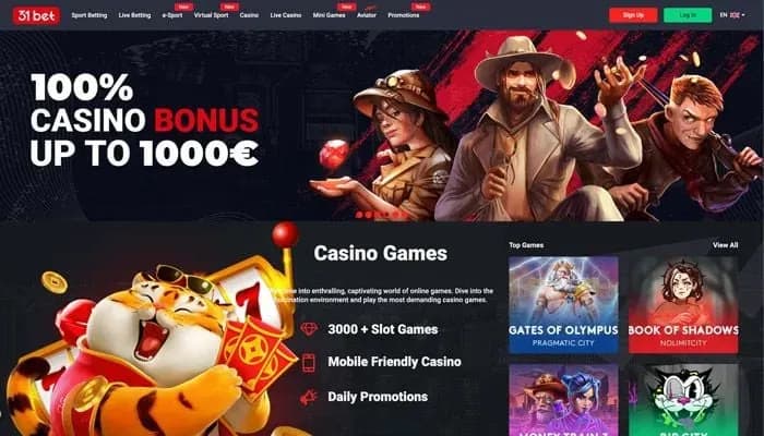 31Bet.com Casino website screenshot