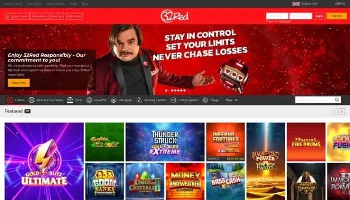 32Red Casino website screenshot