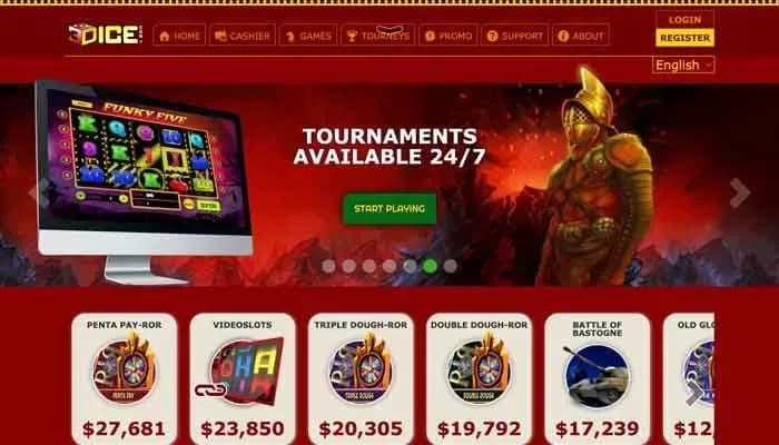 3Dice Casino website screenshot
