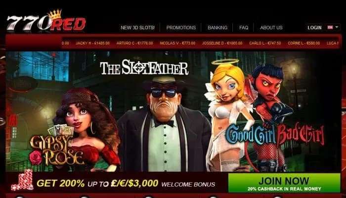 770Red Casino website screenshot
