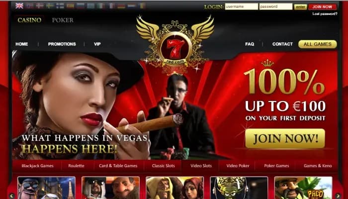 7Red Casino website screenshot