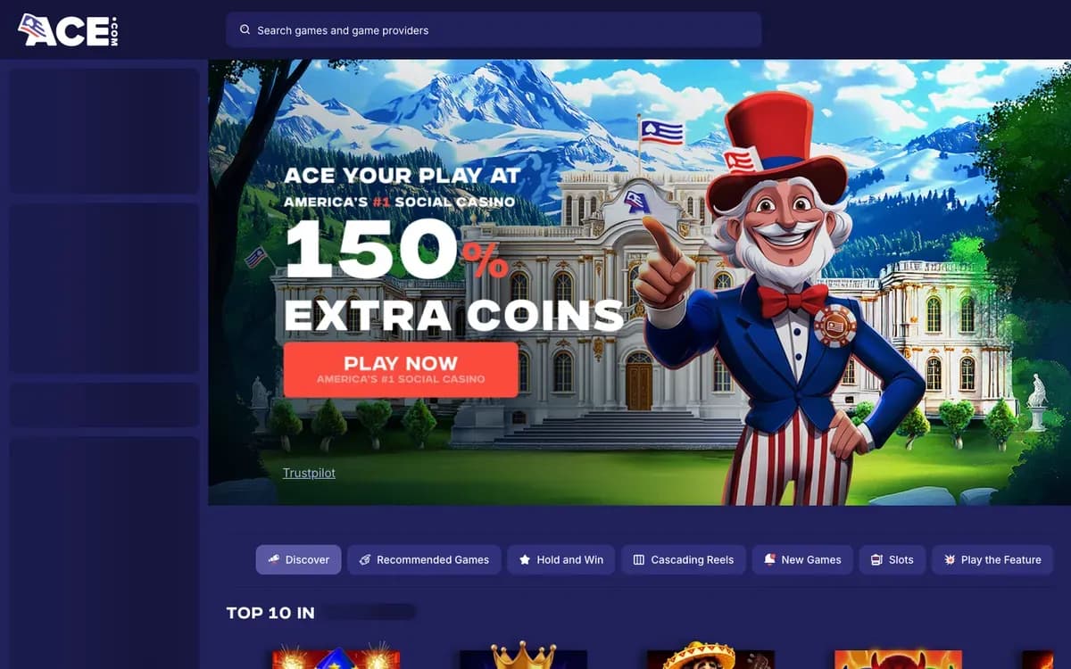 AceCasino website screenshot