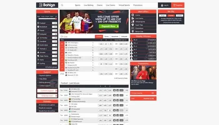 Bahigo Casino website screenshot