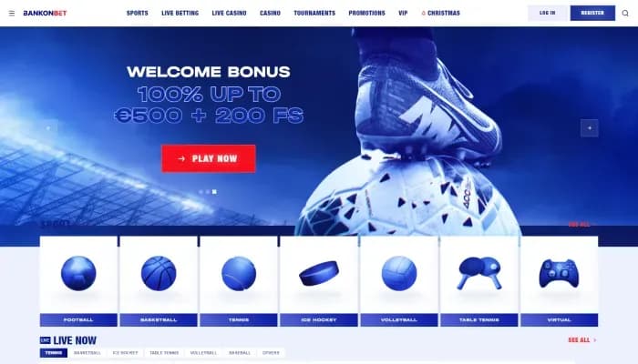 Bankonbet Casino website screenshot