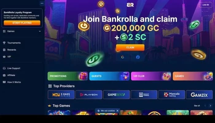 BankRolla Casino website screenshot